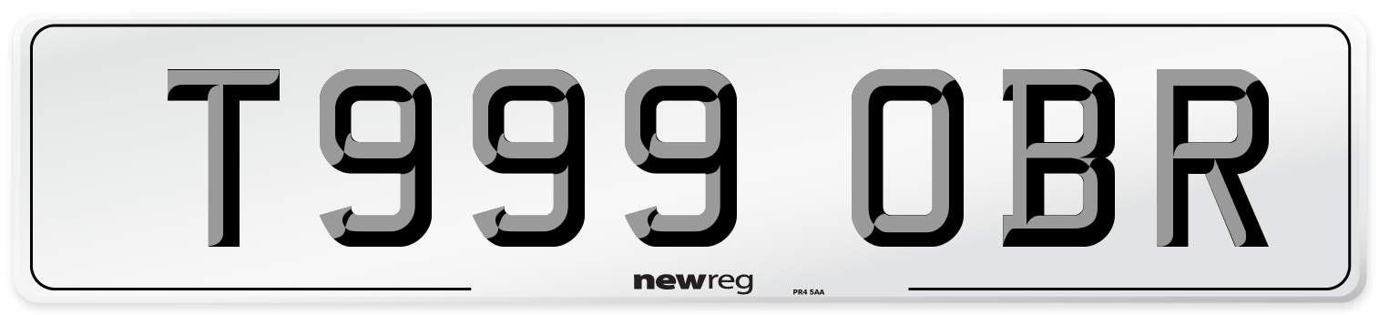 T999 OBR Number Plate from New Reg